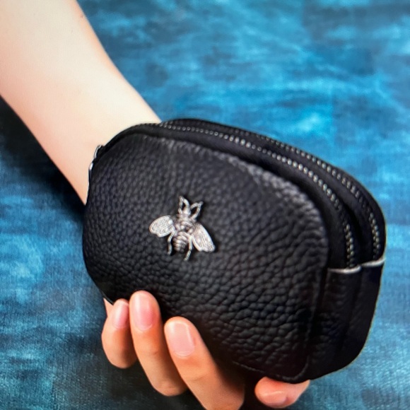 Coin Purse Women's Buckle First Layer Cowhide Coin Purse Key Case Carry Bag